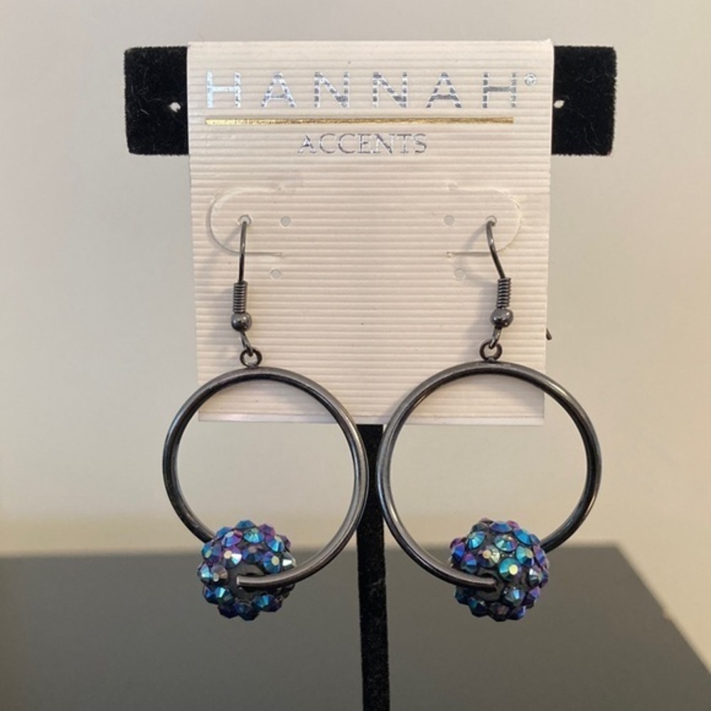 Hannah Black and Blue Earrings